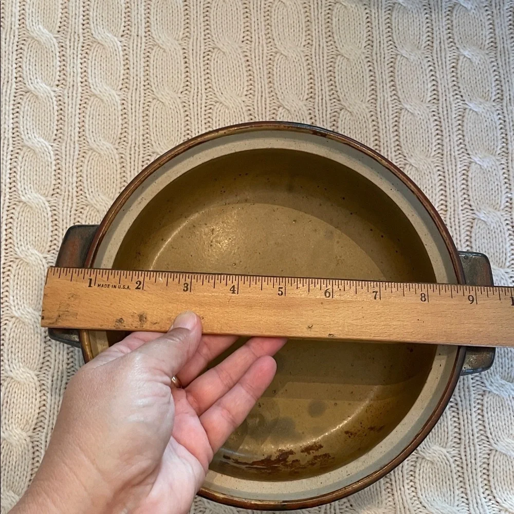 Otagiri Covered Baking Dish Casserole Handcrafted Japan 9.5” diameter w/handles